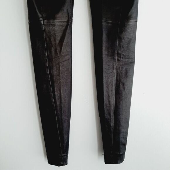 ROBERT RODRIGUEZ / Genuine Leather Legging Pull-On Pants Ankle Zip Black 2 Flaw - Picture 10 of 16